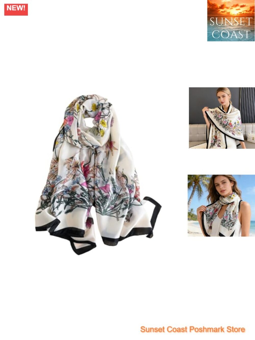 Long Mulberry Silk Scarf Shawl Wrap Lightweight Fashion Scarf